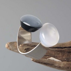 Bague MX 310 gris et blanc...